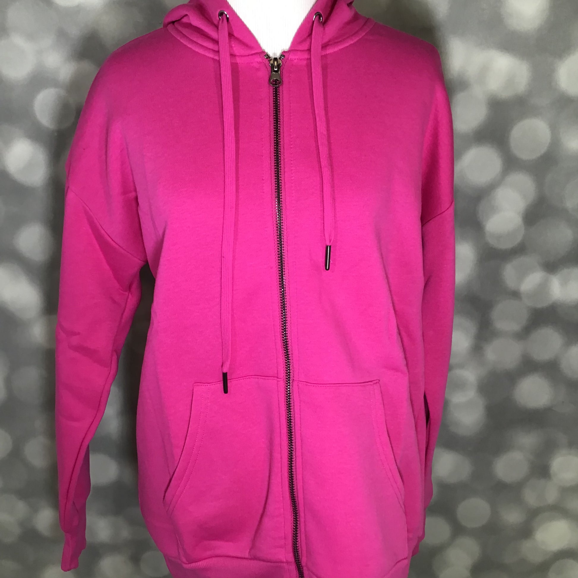 LuLaRoe LuLaRoe Essential Zip Hoodie - Solid Vibrant Fuchsia 