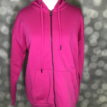 LuLaRoe LuLaRoe Essential Zip Hoodie - Solid Vibrant Fuchsia 