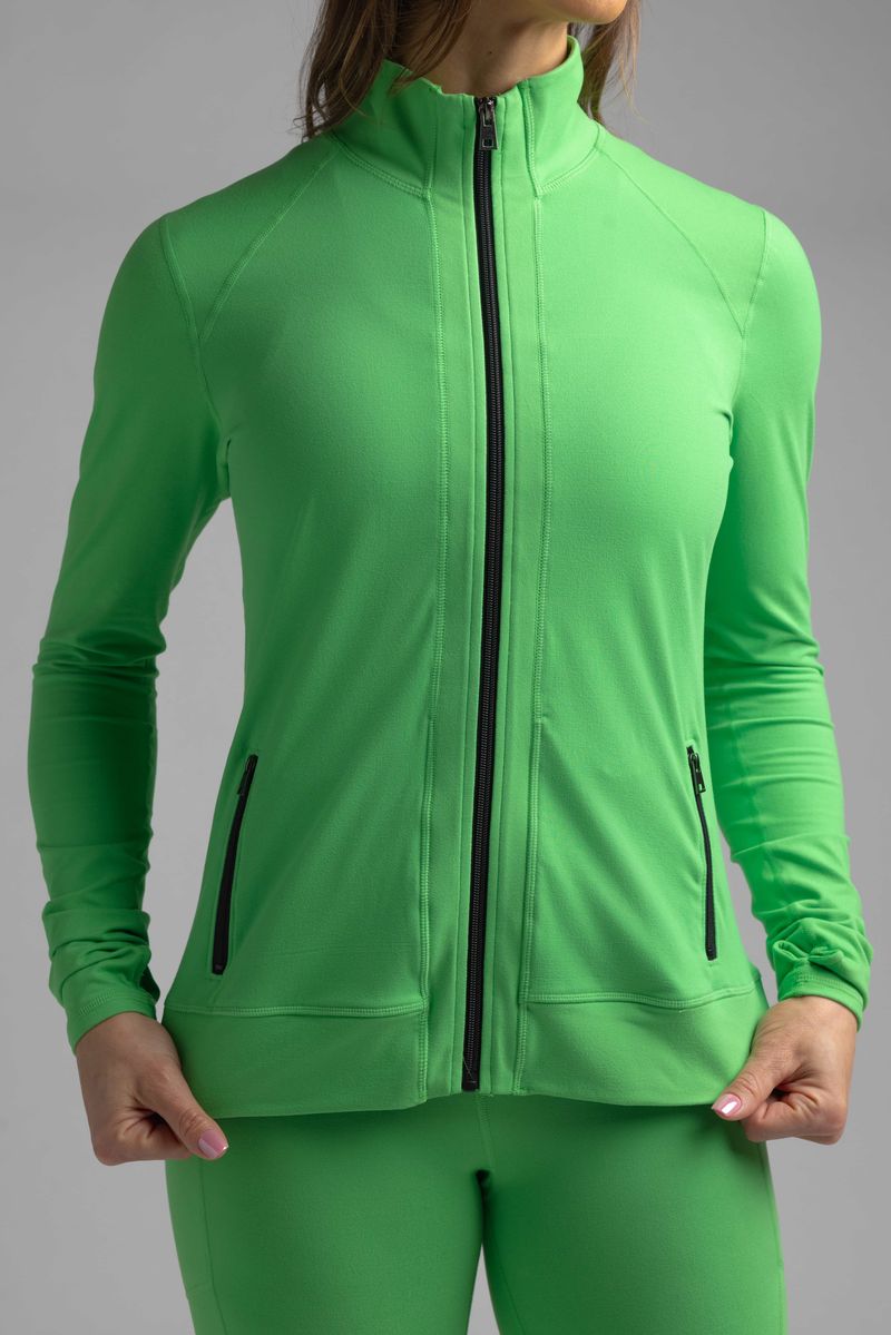 LuLaRoe LuLaRoe RISE Bold Yoga Jacket – Solid Vibrant Clover Green 
