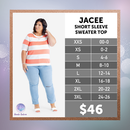 LuLaRoe Jacee - White Navy Variegated Stripe 
