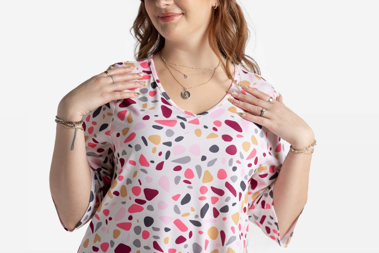 LuLaRoe LuLaRoe Eden Top - Blush Petal Terrazzo 