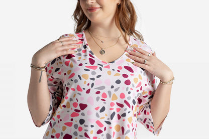 LuLaRoe LuLaRoe Eden Top - Blush Petal Terrazzo 