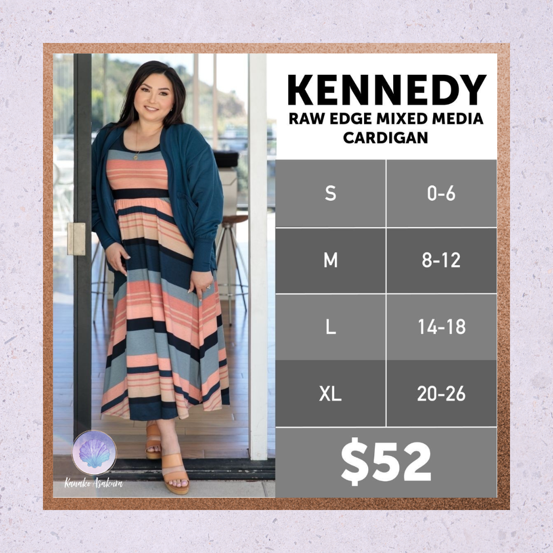 LuLaRoe Kennedy Raw Edge Mixed Media Cardigan - Solid Camel Tan