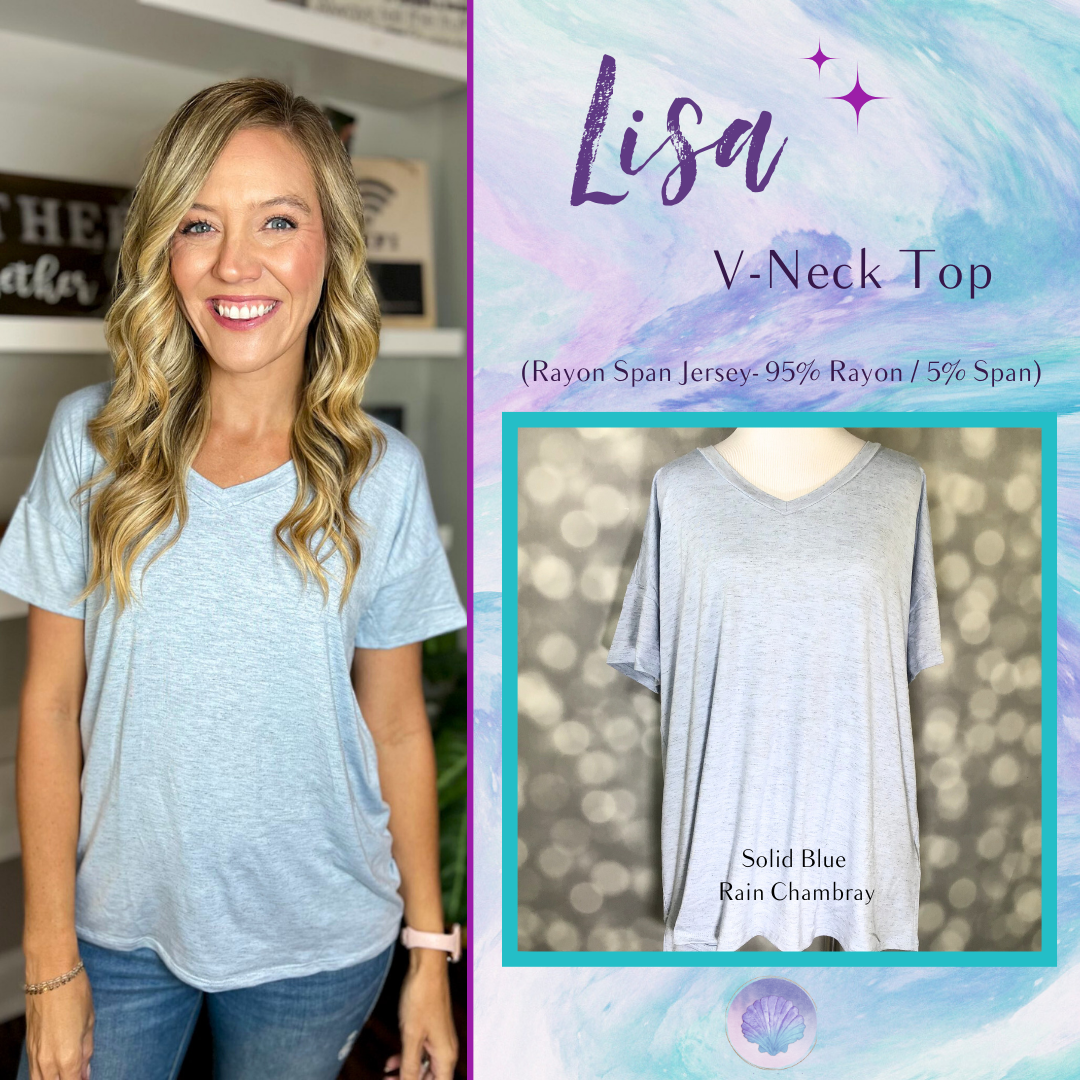 LuLaRoe Lisa - Solid Blue Rain Chambray 