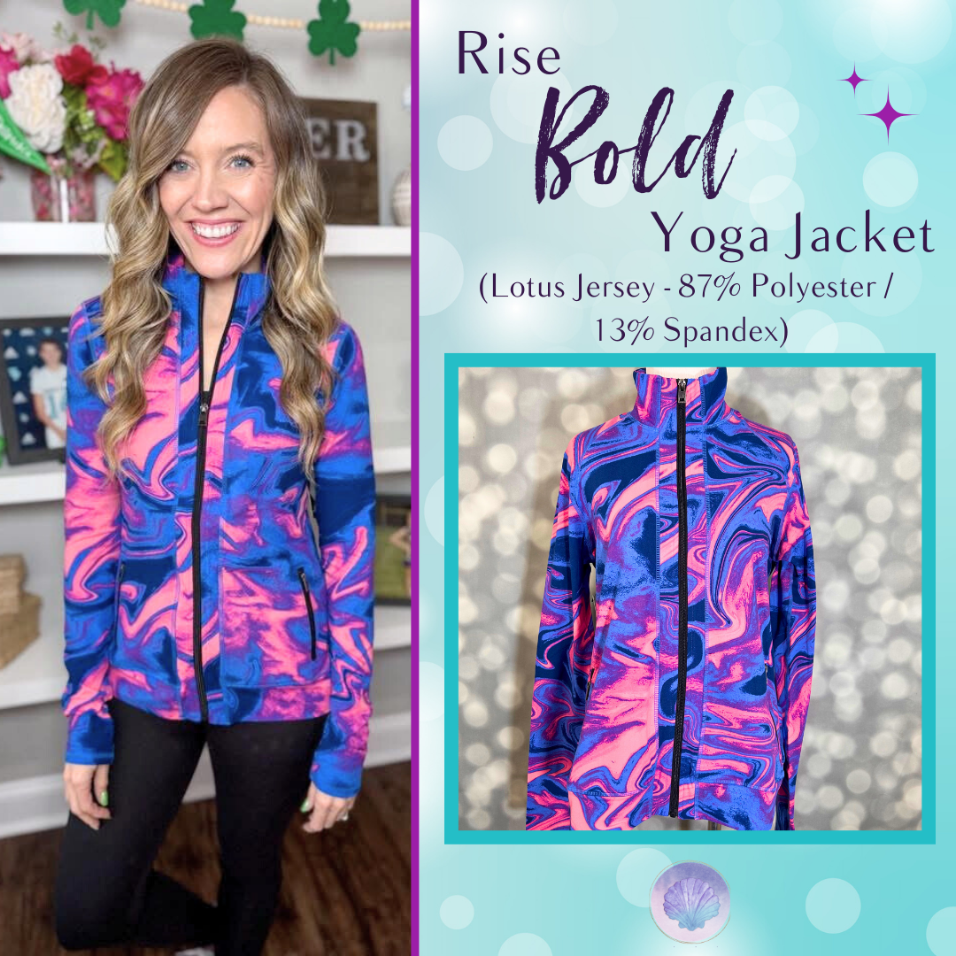 LuLaRoe LuLaRoe RISE Bold Yoga Jacket – Electric Tidal Marble 