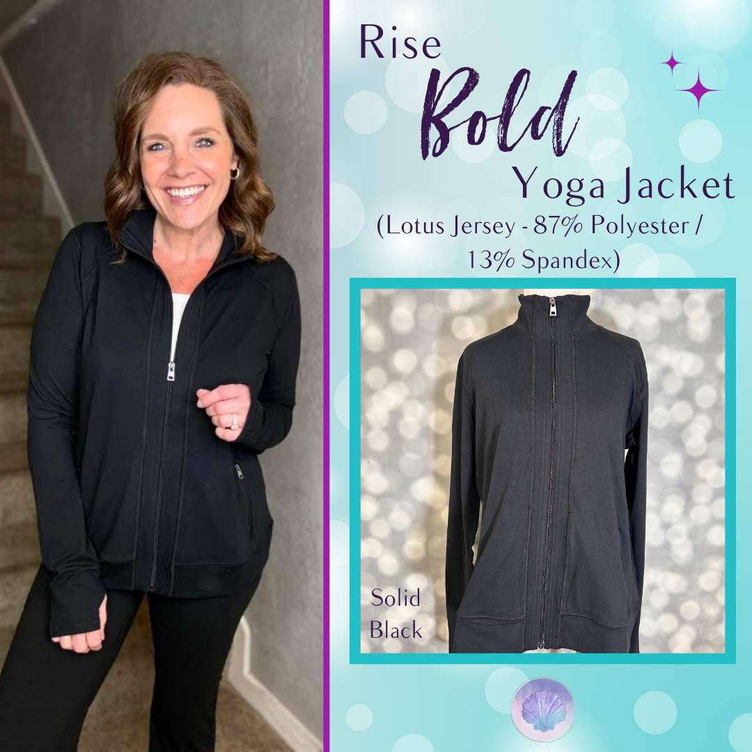 LuLaRoe LuLaRoe RISE Bold Yoga Jacket – Solid Black 