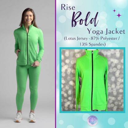 LuLaRoe LuLaRoe RISE Bold Yoga Jacket – Solid Vibrant Clover Green 