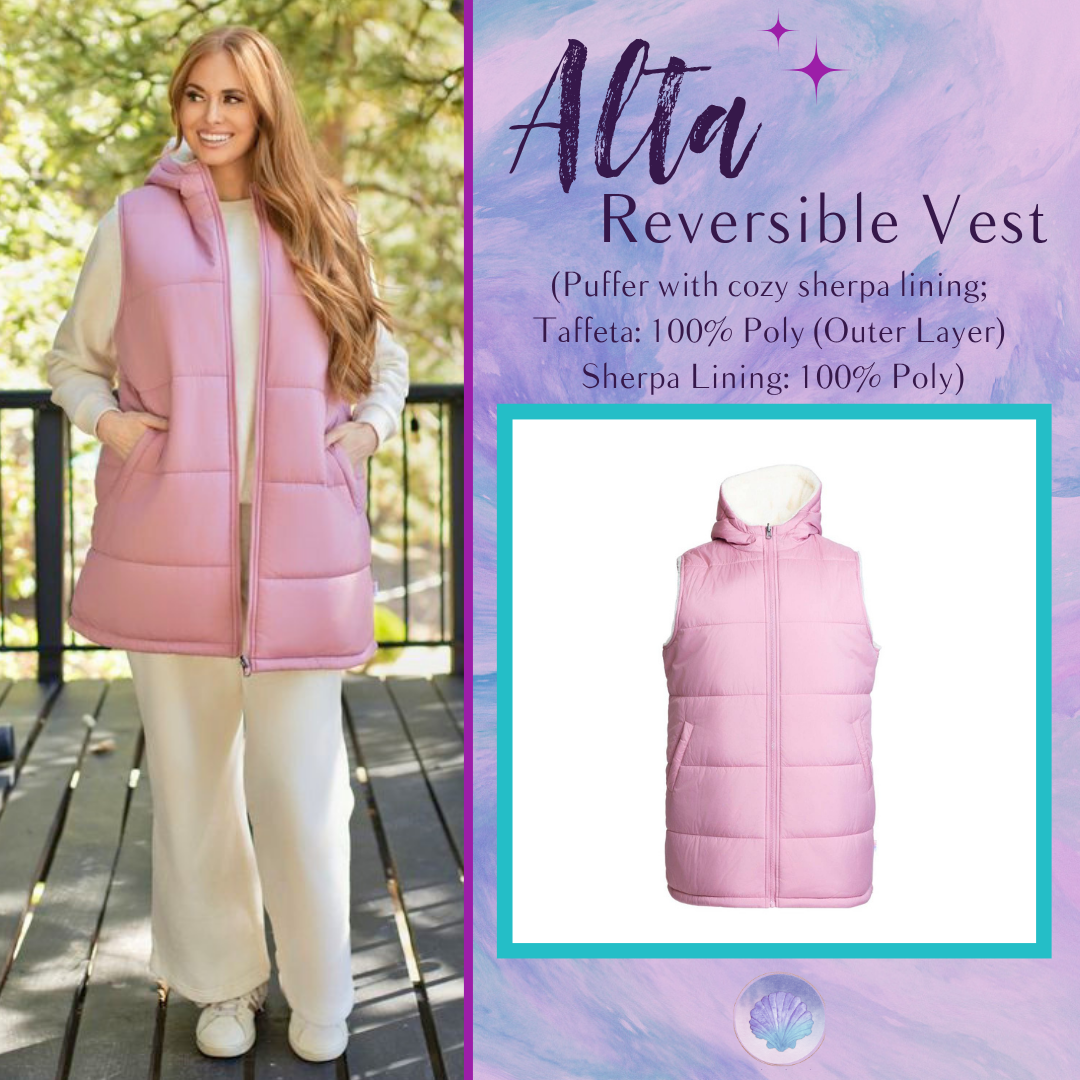 LuLaRoe Alta Reversible Long Vest in Solid Dusty Blush Pink, front product view