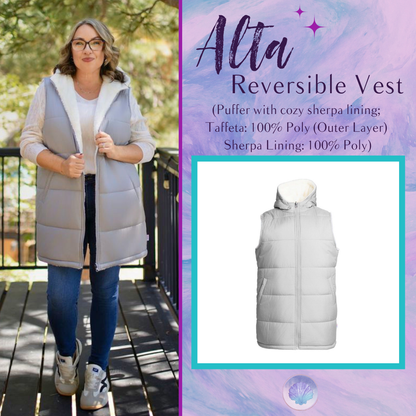 LuLaRoe Alta Reversible Long Vest in Solid Silver Gray, front product view