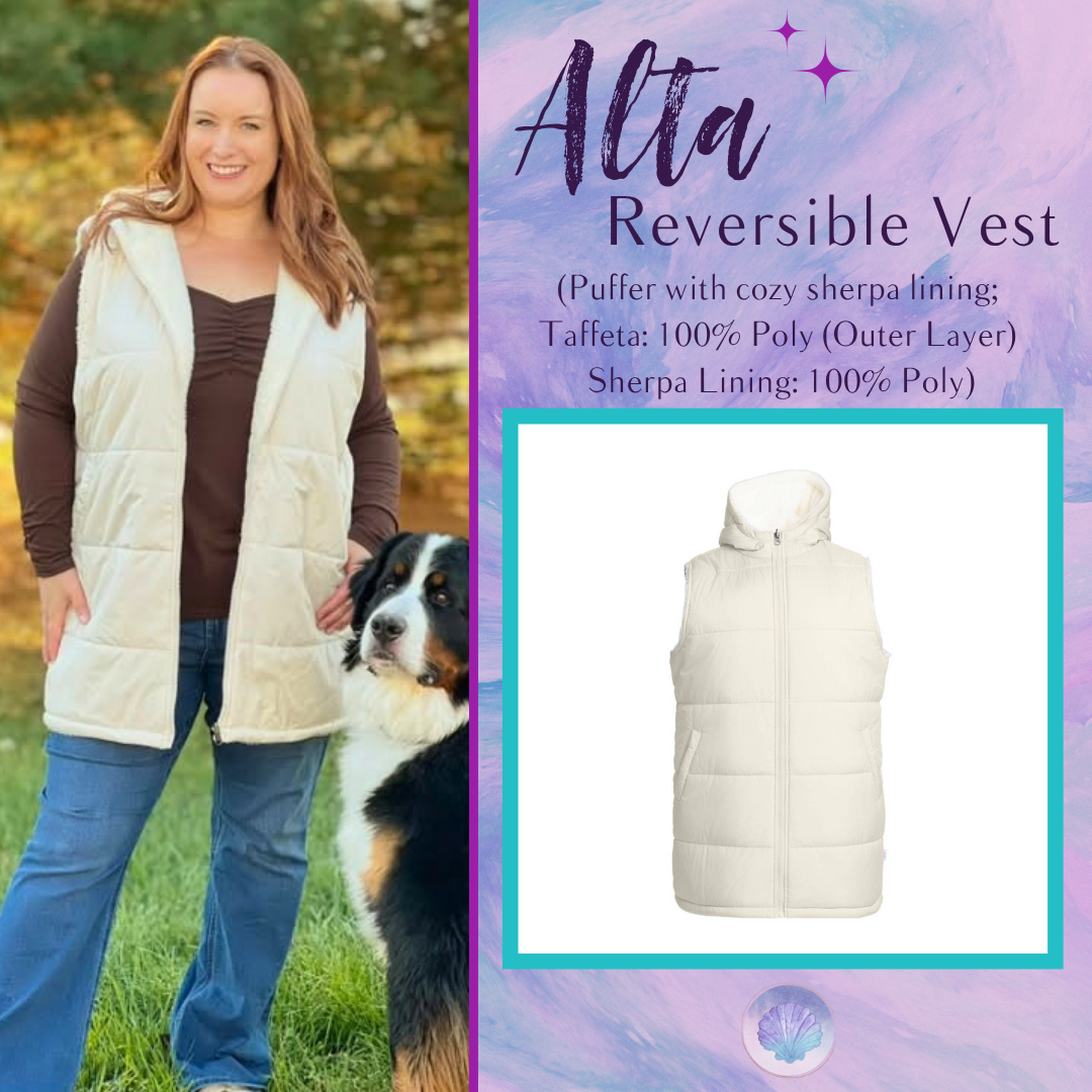 LuLaRoe Alta Reversible Long Vest in Solid Soft Ivory, front product view