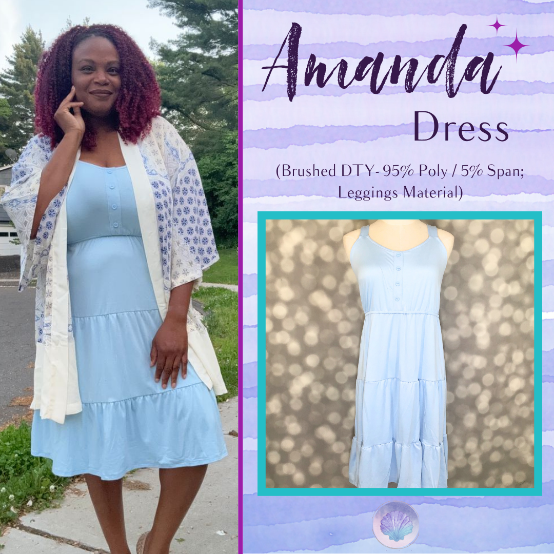 LuLaRoe Amanda Dress – Solid Baby Blue
