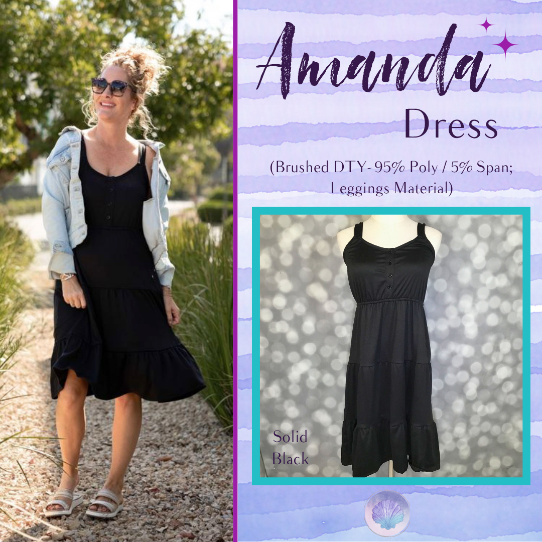 LuLaRoe Amanda Dress – Solid Black