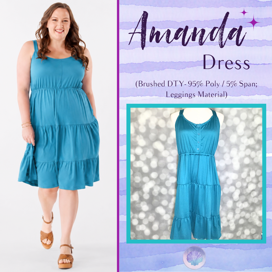 LuLaRoe Amanda Dress – Solid Ocean Teal