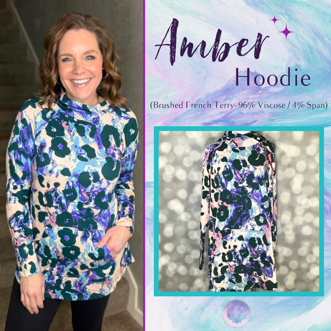LuLaRoe LuLaRoe Amber Hoodie - Amethyst Drift Abstract 