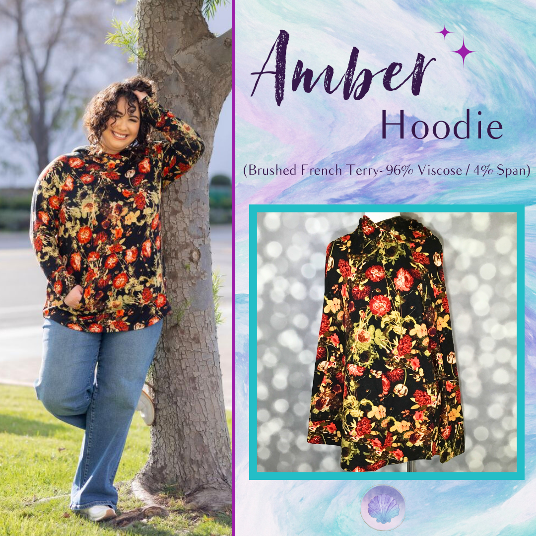 LuLaRoe LuLaRoe Amber Hoodie - Midnight Garden Noir 