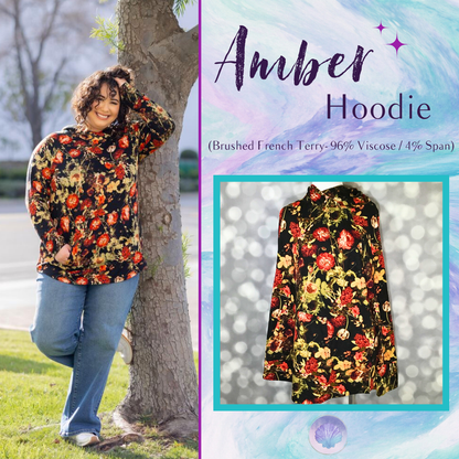 LuLaRoe LuLaRoe Amber Hoodie - Midnight Garden Noir 