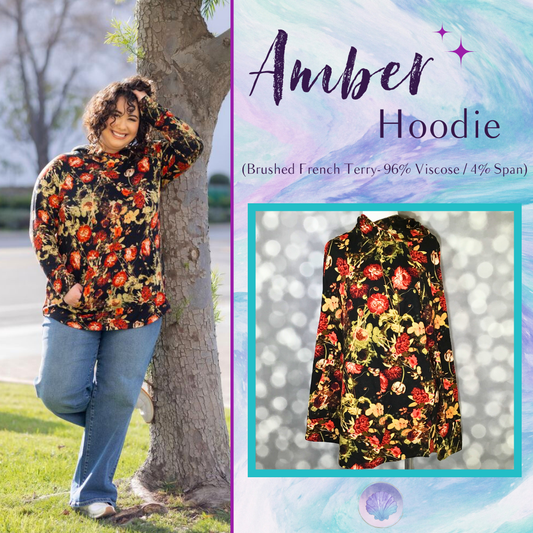 LuLaRoe LuLaRoe Amber Hoodie - Midnight Garden Noir 