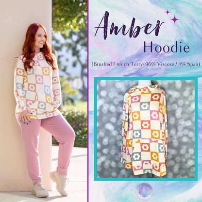LuLaRoe LuLaRoe Amber Hoodie - Retro Petal Checker 