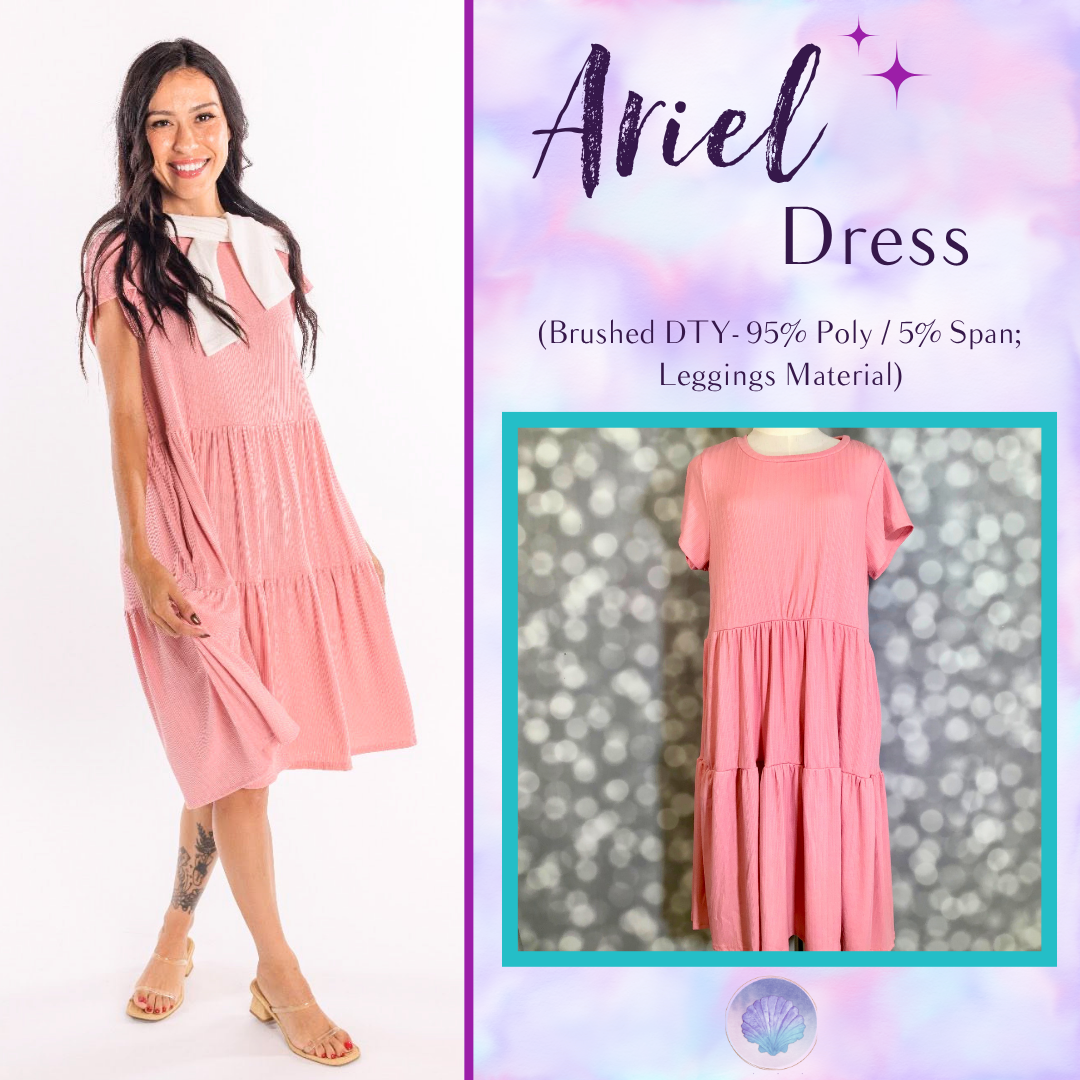 LuLaRoe Ariel Tiered Dress - Solid Blush Petal