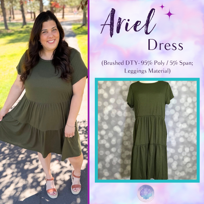 LuLaRoe Ariel Tiered Dress - Solid Deep Olive