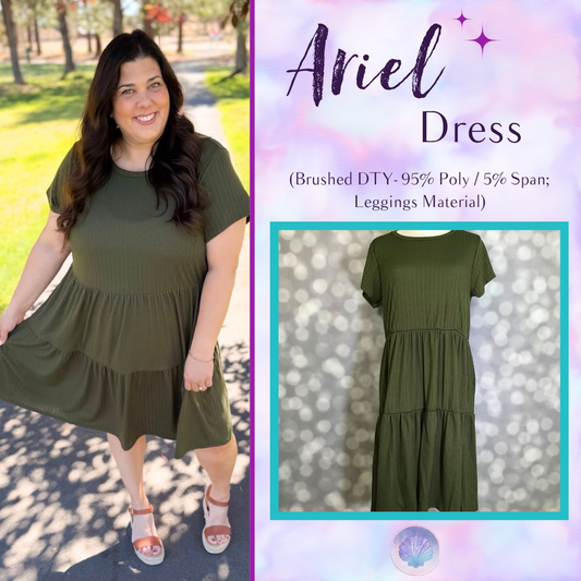LuLaRoe Ariel Tiered Dress - Solid Deep Olive