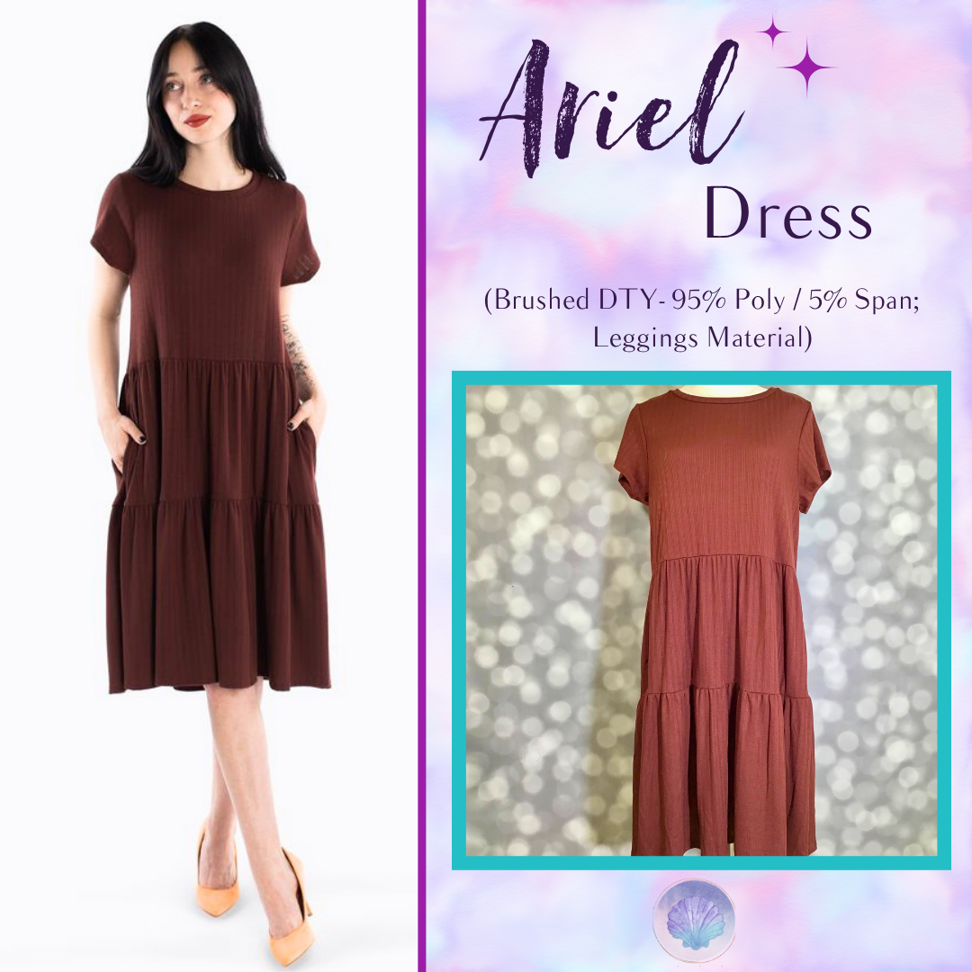 LuLaRoe Ariel Tiered Dress - Solid Espresso Truffle