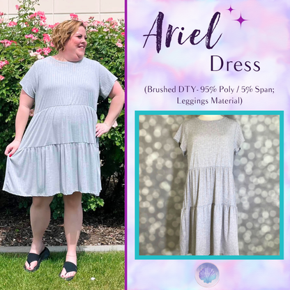 LuLaRoe Ariel Tiered Dress - Solid Heather Silver