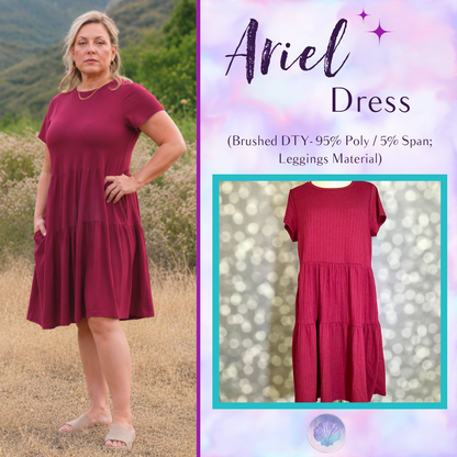 LuLaRoe Ariel Tiered Dress - Solid Raspberry Wine