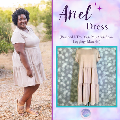 LuLaRoe Ariel Tiered Dress - Solid Sandstone Beige