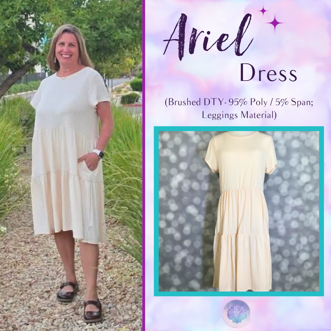 LuLaRoe Ariel Tiered Dress - Solid Soft Ivory