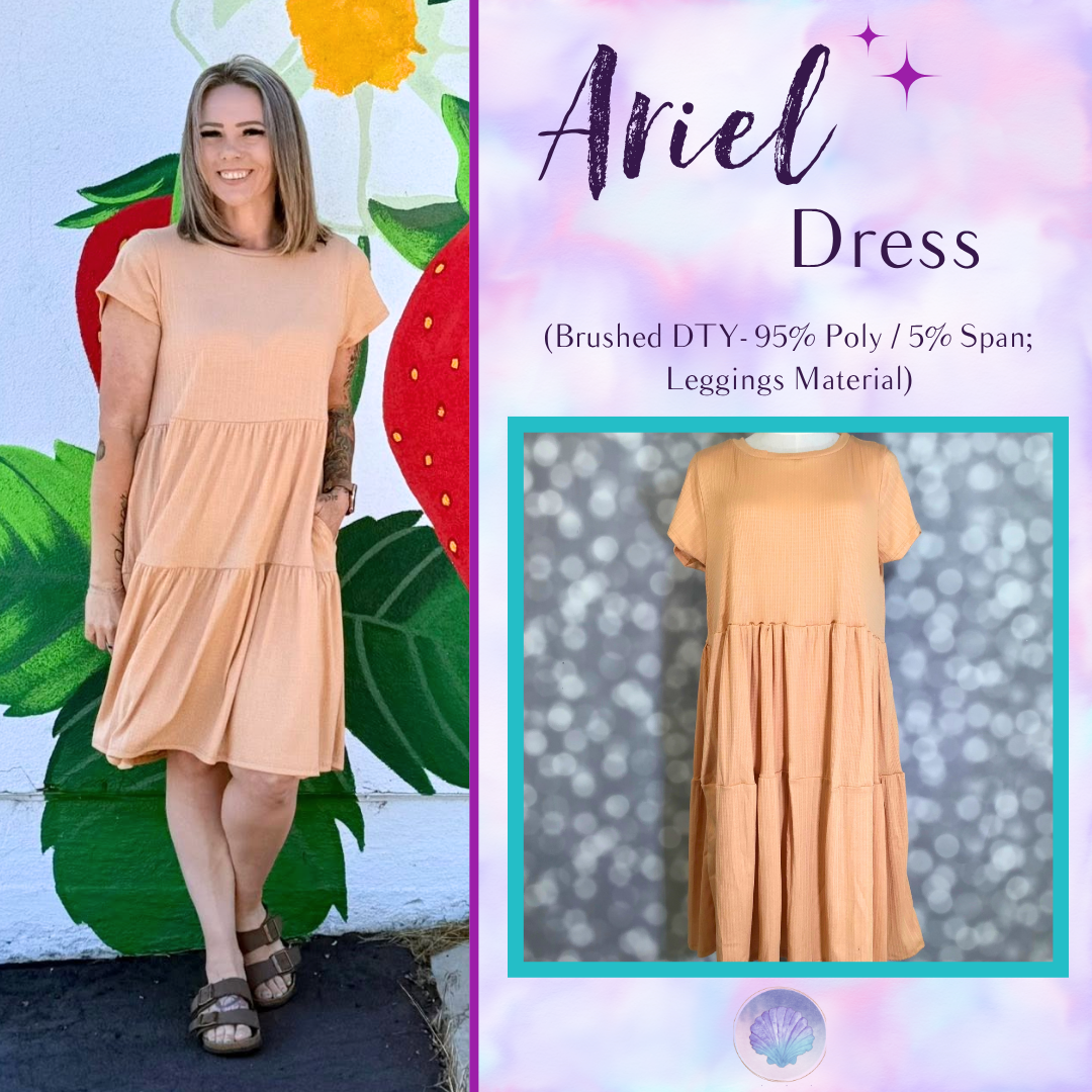 LuLaRoe Ariel Tiered Dress - Solid Warm Apricot