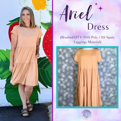 LuLaRoe Ariel Tiered Dress - Solid Warm Apricot
