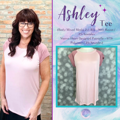 LuLaRoe Ashley Raglan T - Dusty Rose Blush
