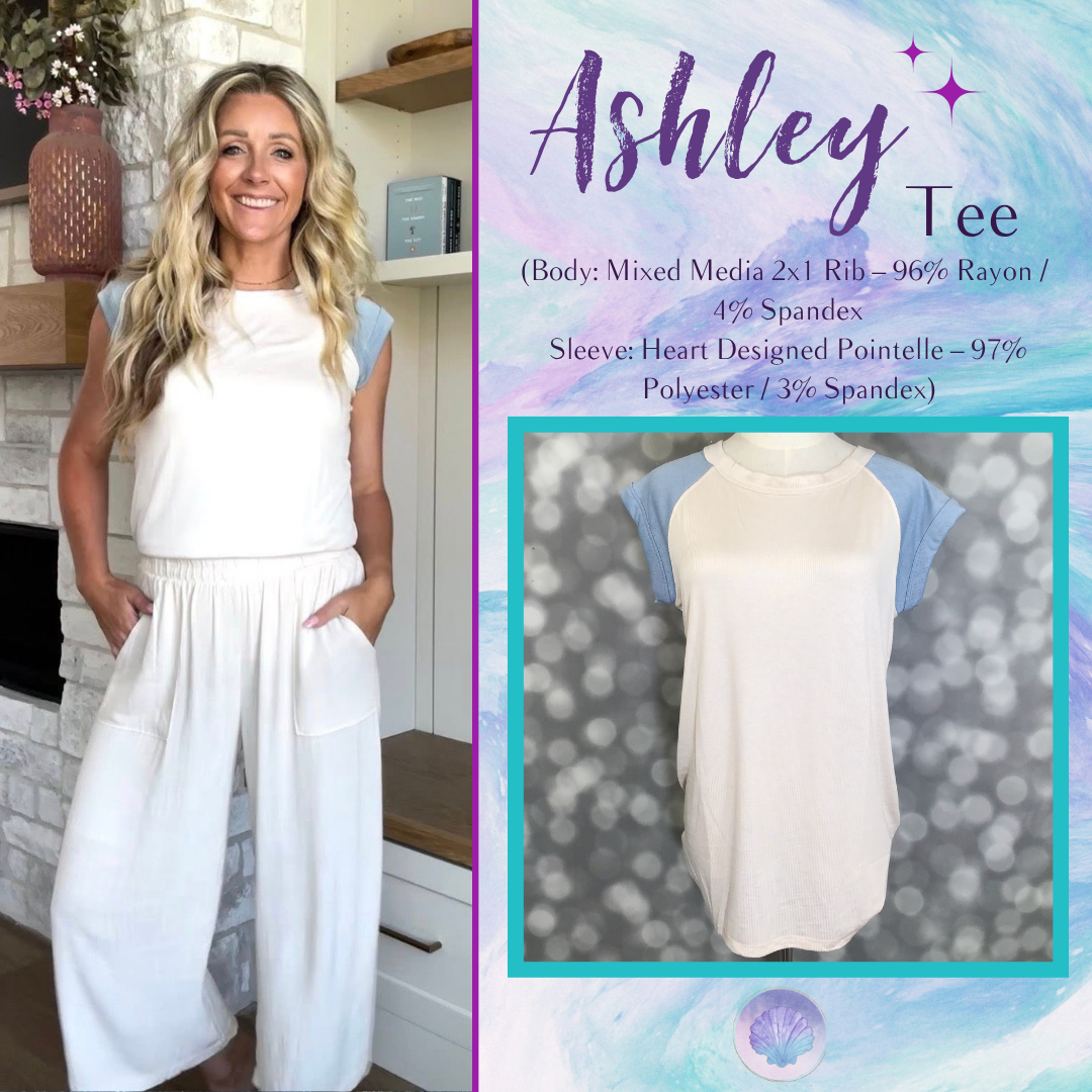 LuLaRoe Ashley Raglan T - Solid Coastal Mist