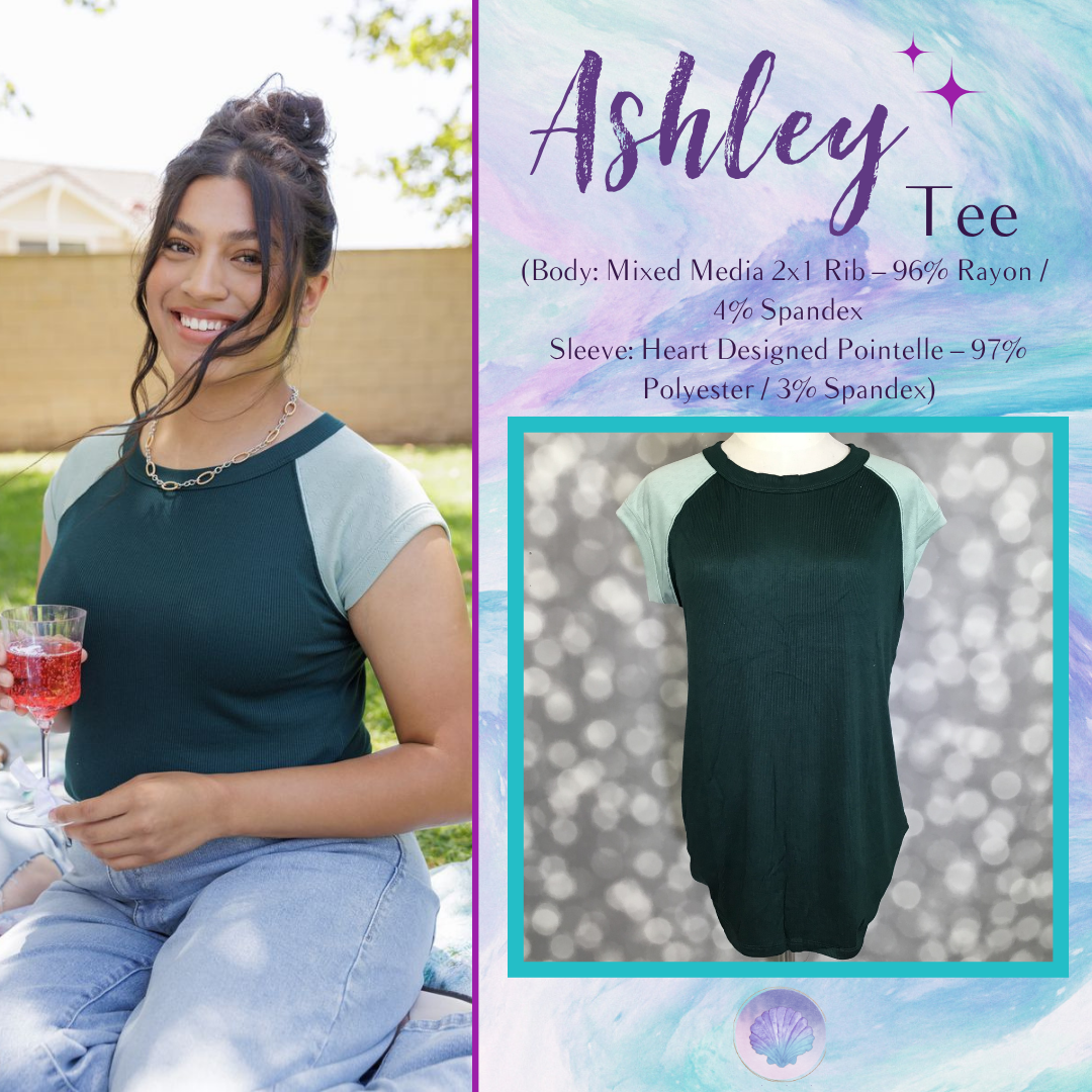LuLaRoe Ashley Raglan T - Solid Forest Pine