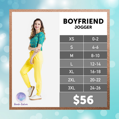LuLaRoe Boyfriend Jogger - Tan & Black Checkerboard