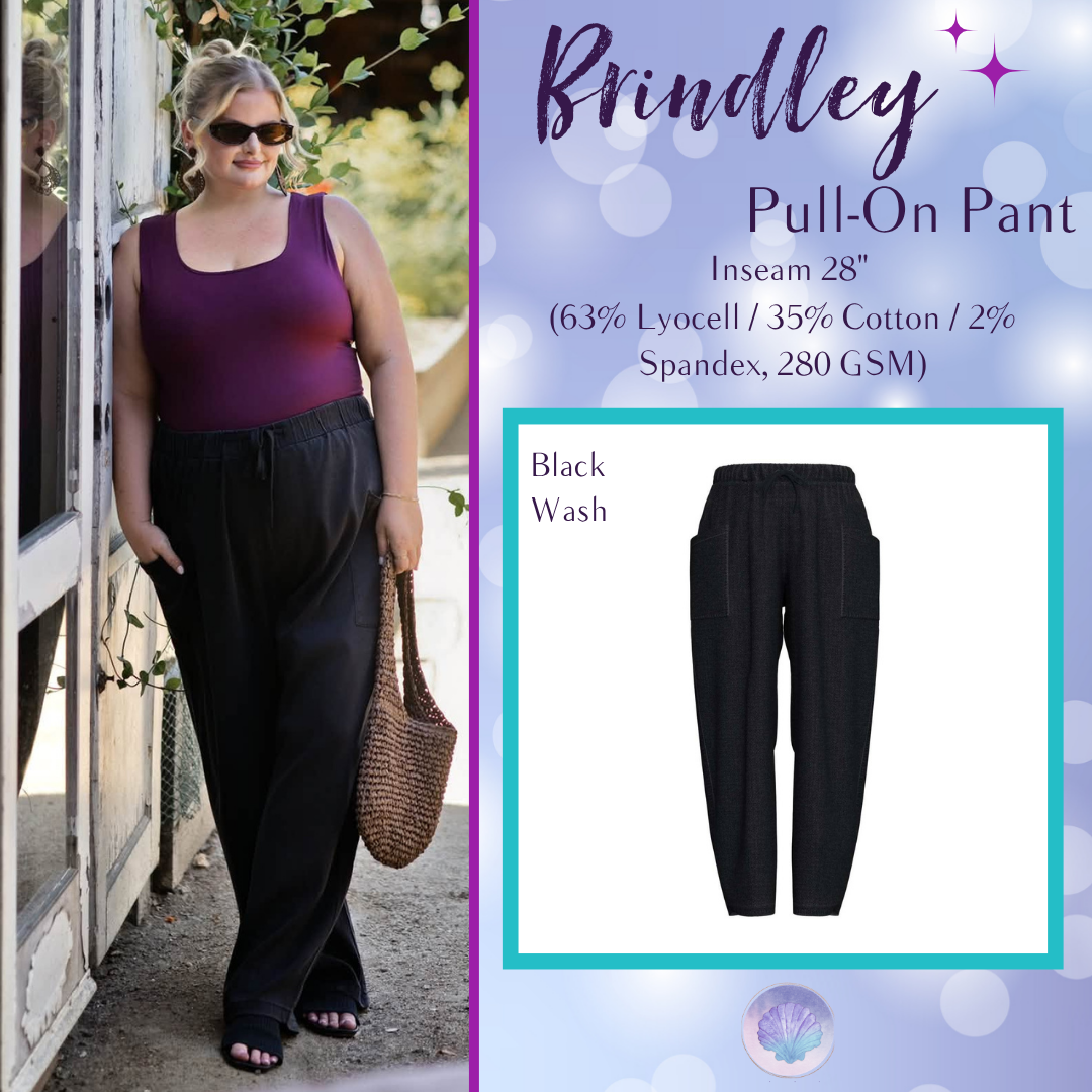 LuLaRoe Brindley Black wash women's barrel-leg pull-on pants - product photo 1