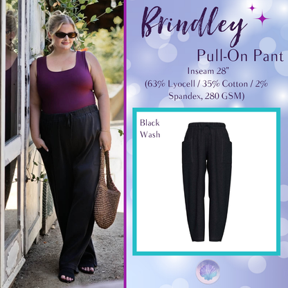 LuLaRoe Brindley Black wash women's barrel-leg pull-on pants - product photo 1