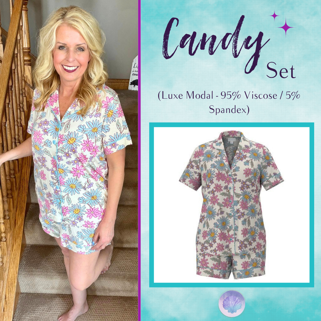 LuLaRoe Candy PJ Set - Cottage Daisy Bouquet