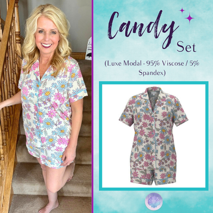 LuLaRoe Candy PJ Set - Cottage Daisy Bouquet