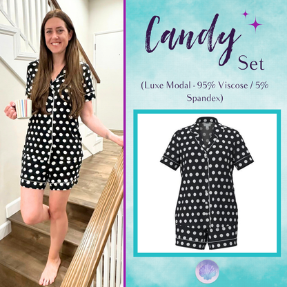 LuLaRoe Candy PJ Set - Midnight Polka Dot