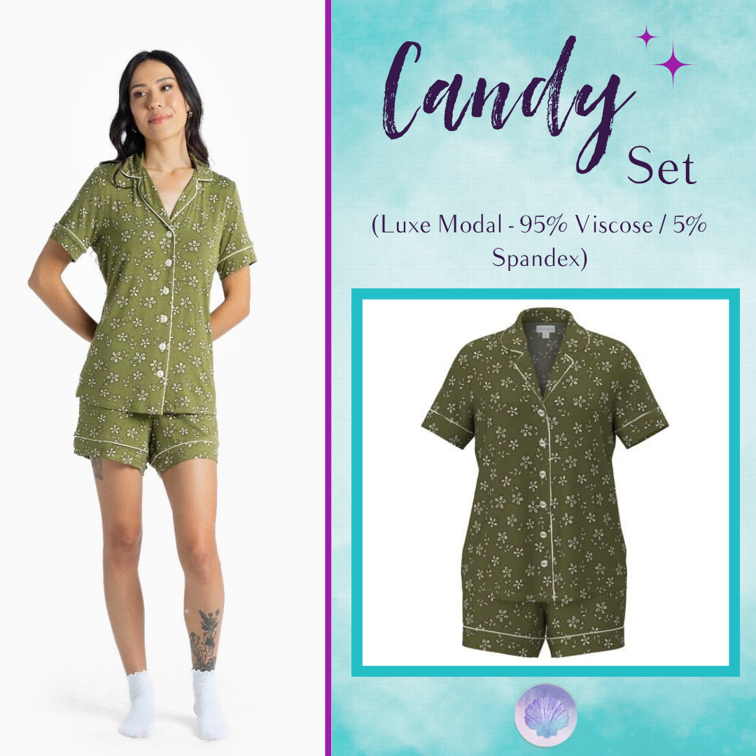 LuLaRoe Candy PJ Set - Olive Meadow Ditsy
