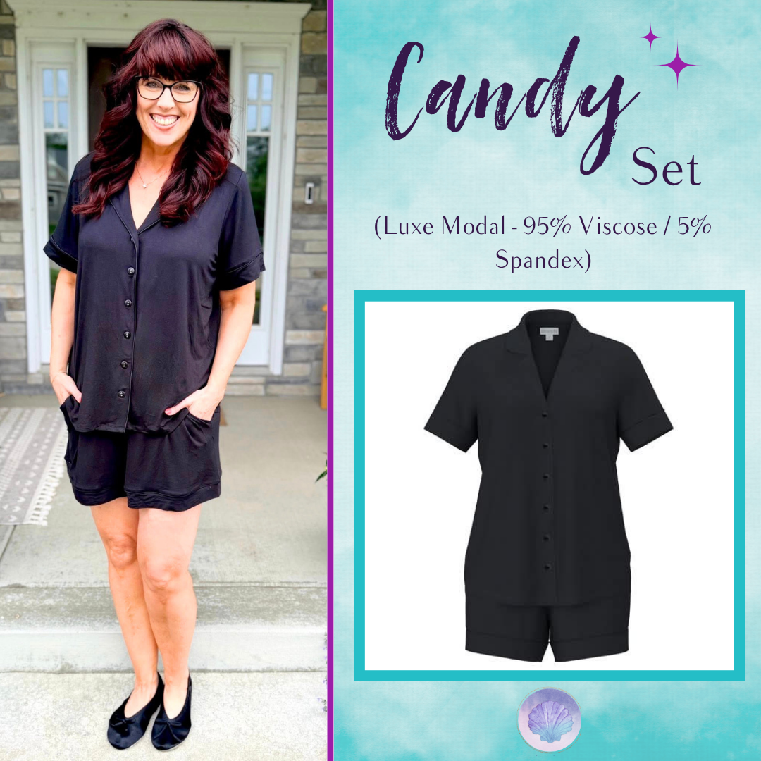 LuLaRoe Candy PJ Set - Solid Black