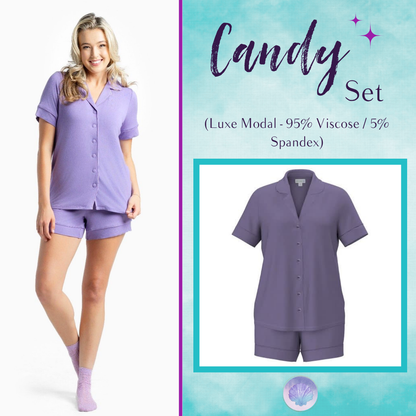 LuLaRoe Candy PJ Set - Solid Lavender Mist
