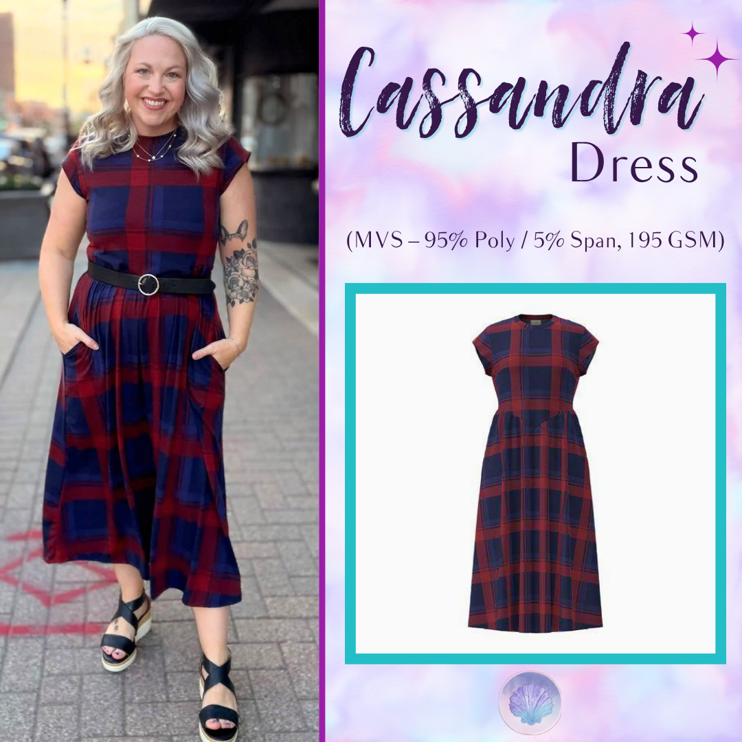 LuLaRoe Cassandra Cap Sleeve Midi Dress – Burgundy Red & Navy Blue Plaid – view 1