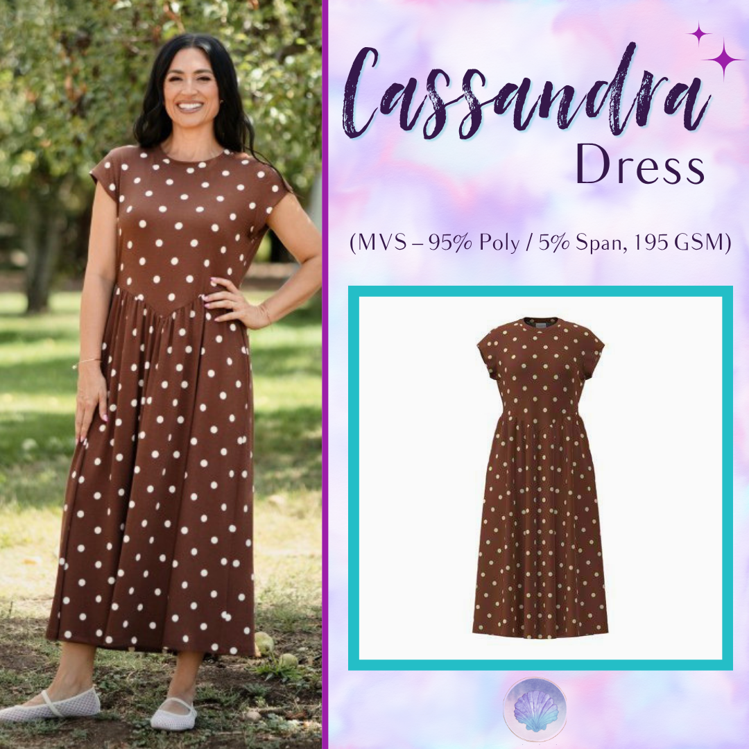 LuLaRoe Cassandra Cap Sleeve Midi Dress – Chocolate Brown & Ivory Polka Dots – view 1