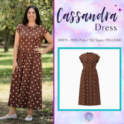 LuLaRoe Cassandra Cap Sleeve Midi Dress – Chocolate Brown & Ivory Polka Dots – view 1