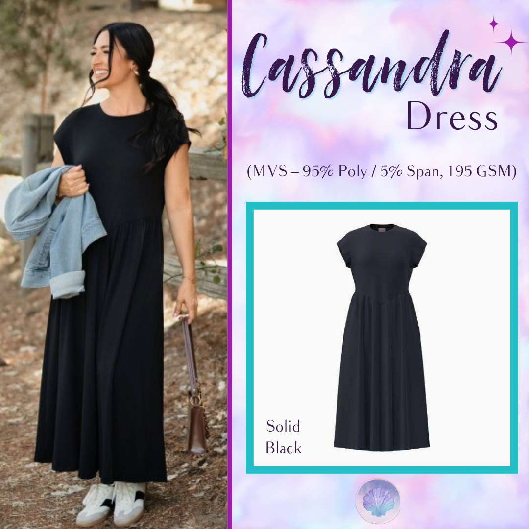 LuLaRoe Cassandra Cap Sleeve Midi Dress – Solid Black – view 1