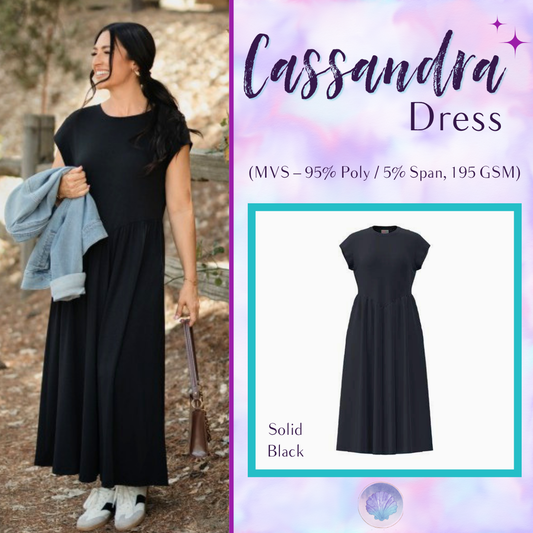 LuLaRoe Cassandra Cap Sleeve Midi Dress – Solid Black – view 1