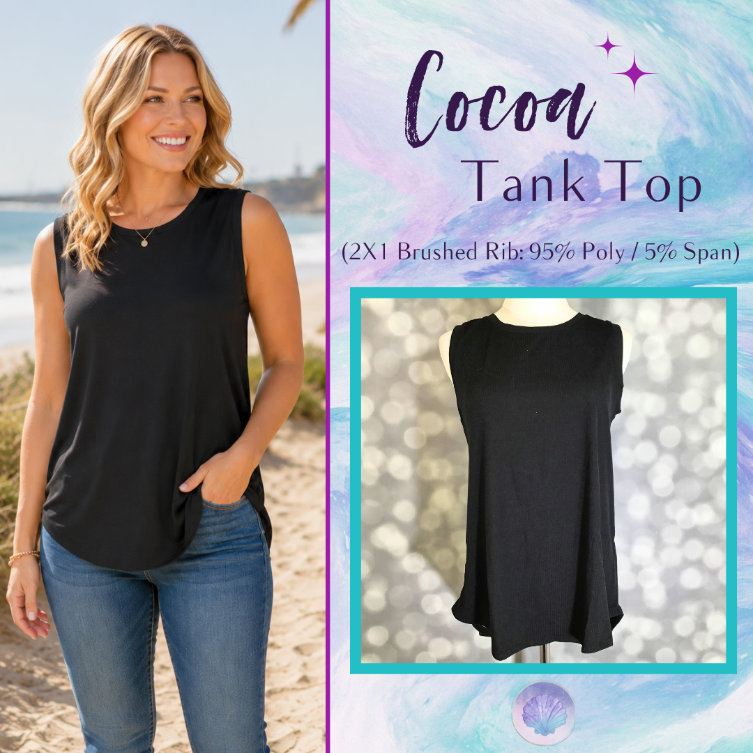LuLaRoe Cocoa Sleeveless Top - Solid Black